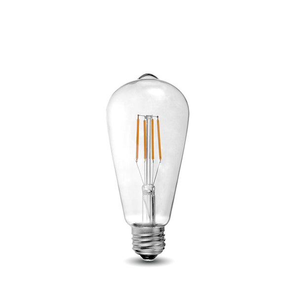 LED Filament Bulb - ST21 - E26 Base - 6.2W 2700K 400 Lumens UL ES Certified - Clear - Vintage - Dimmable
