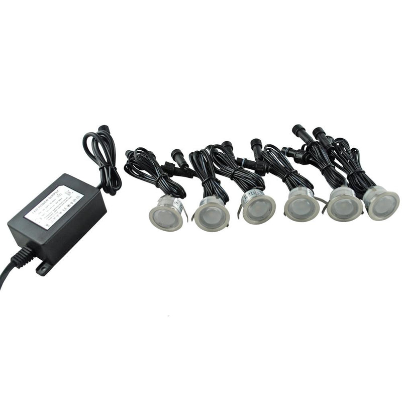 LED Landscape/Deck Light 0.6W Each 3000K IP67 3 Year Warranty - Ground Patio Kit - 10 Pieces With Driver