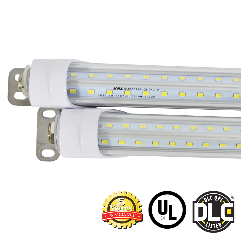 T8 6ft LED Refrigeration/Cooler Tube Light 40W 5000K 4800 Lumens - Clear - DLC Certified 5 Year Warranty